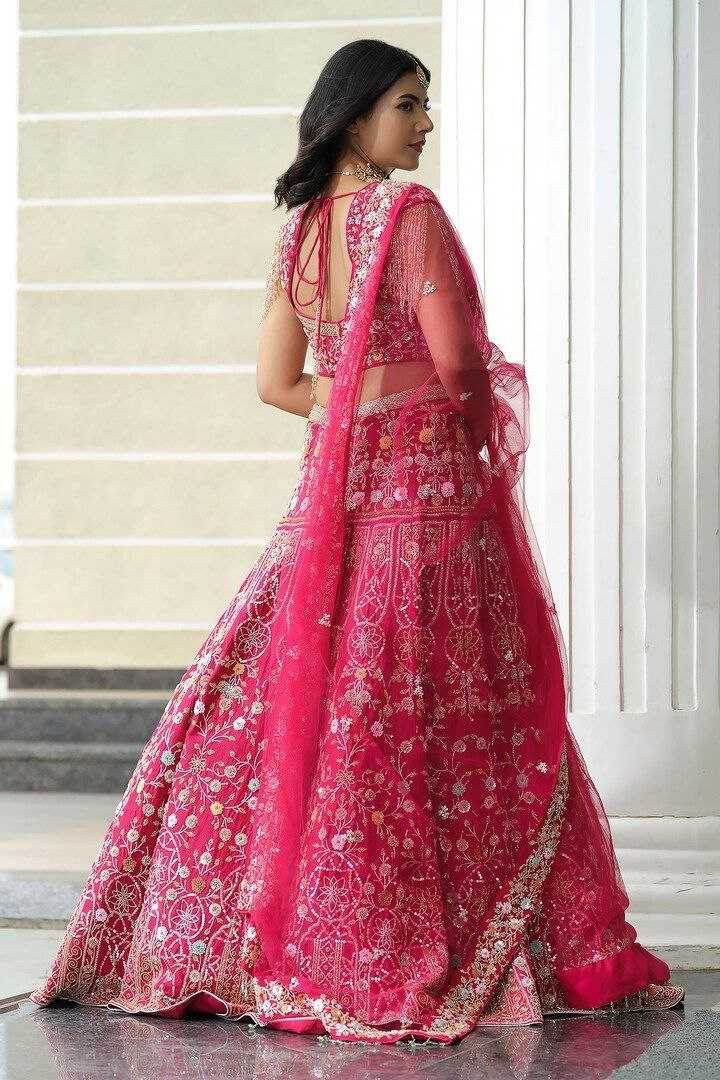 Malai Silk Thread Work Sequins Lehenga With Cancan - MYLUXURY LANE ENTERPRISE